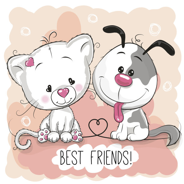 可爱的猫和狗图片下载