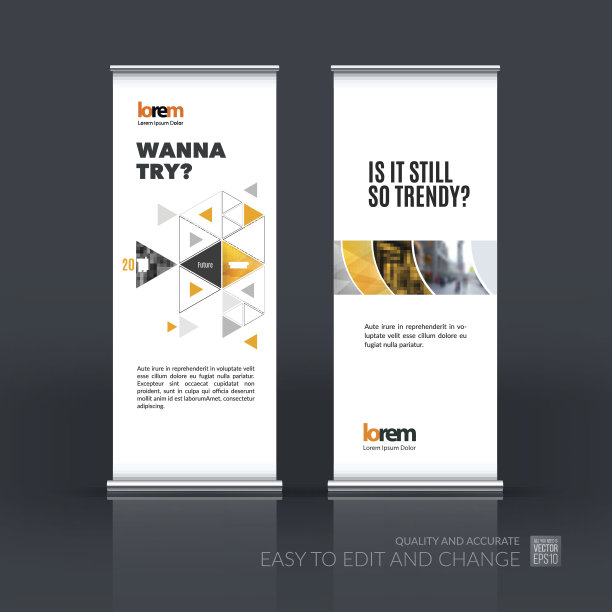 摘要商业向量集现代卷旗站设计图片下载