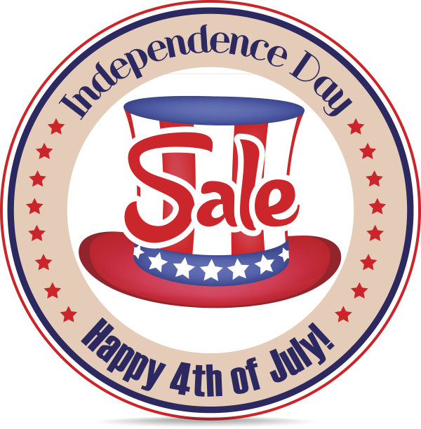 7月4日销售文字徽章图片下载