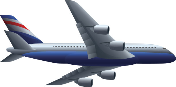 飞机在白色背景上飞行图片下载