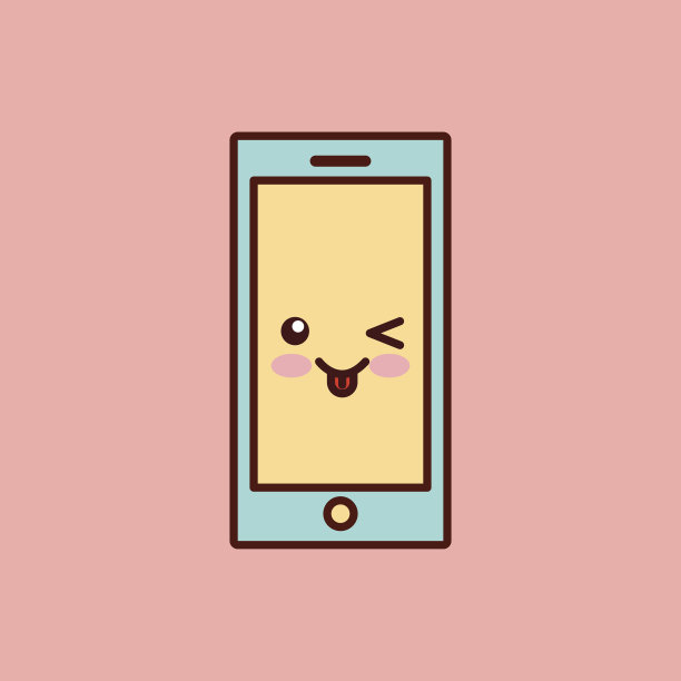 卡哇伊风格的智能手机角色图片下载