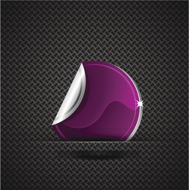 矢量紫色光泽贴纸图片下载