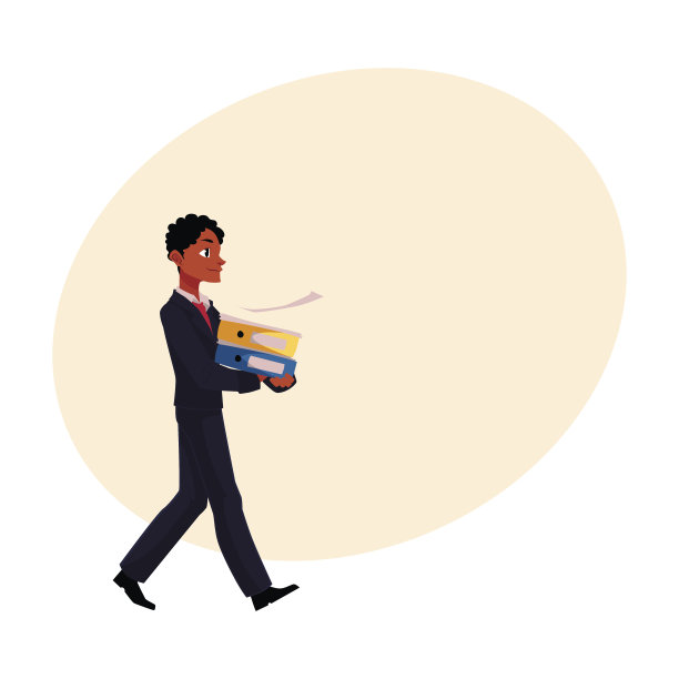 黑人，非裔美国商人，带着文件夹去某个地方图片下载