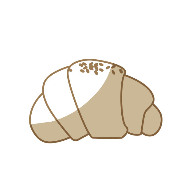 剪影美味的新鲜烘焙牛角面包图片下载