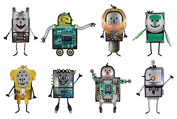 卡通机器人- 8个角色图片下载