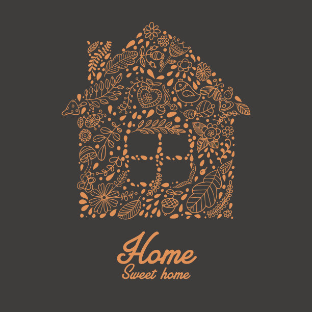 房子形状的矢量模式图片下载