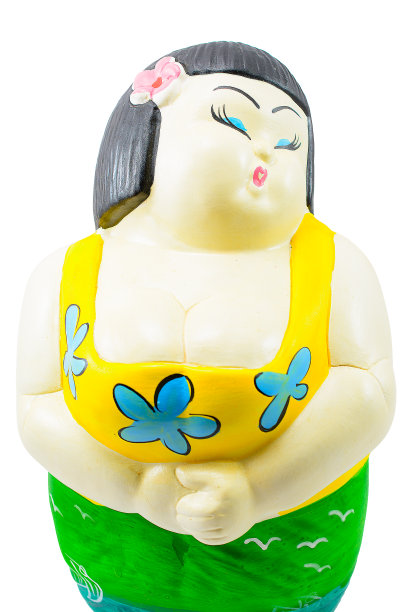 穿着夏威夷裙的性感胖女人图片下载