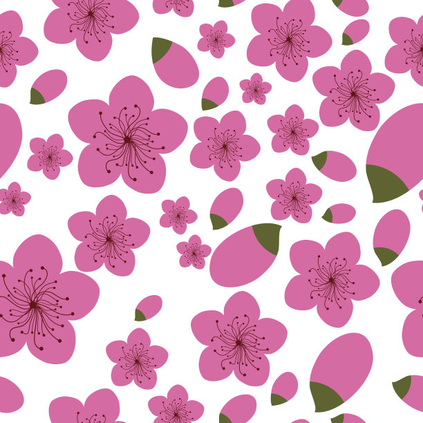 春花背景-无缝花型图案图片下载