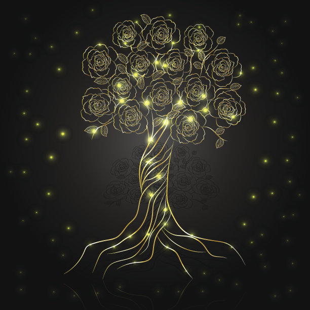 带花的金树图片下载