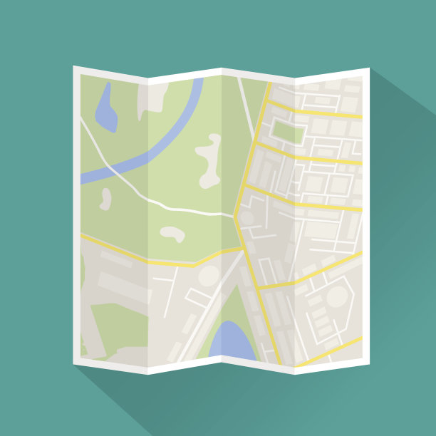折叠的纸城市地图图标图片下载
