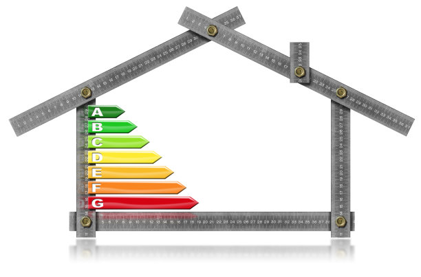 能源效率-房屋形状的标尺图片下载