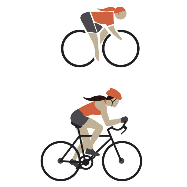 轮廓自行车运动矢量图片下载