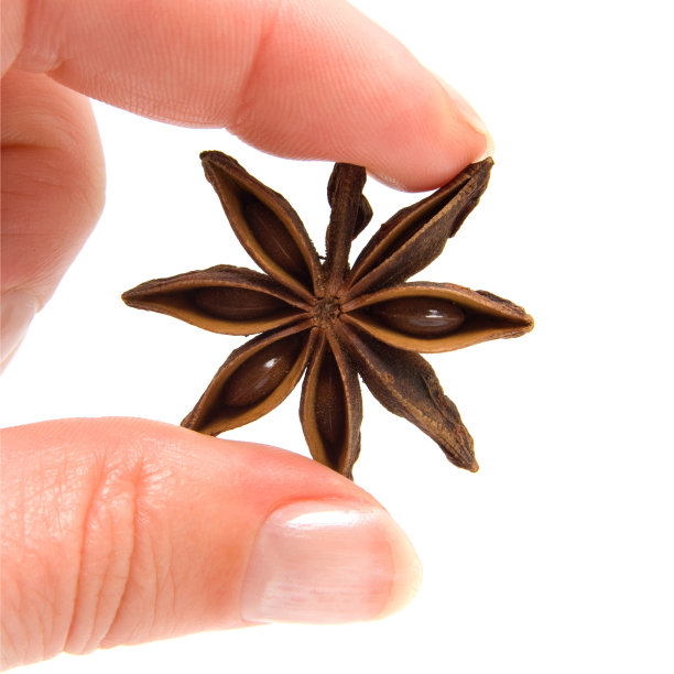 特写镜头中，一只手正握着八角图片下载