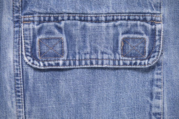 牛仔牛仔裤口袋皮瓣细节图片下载