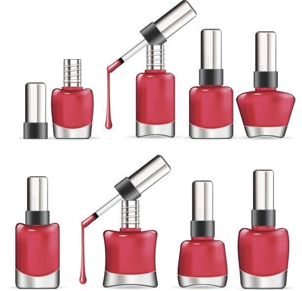 孤立的粉色指甲油。向量图片下载