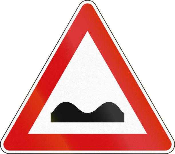 在意大利使用的路标-不平的道路图片下载