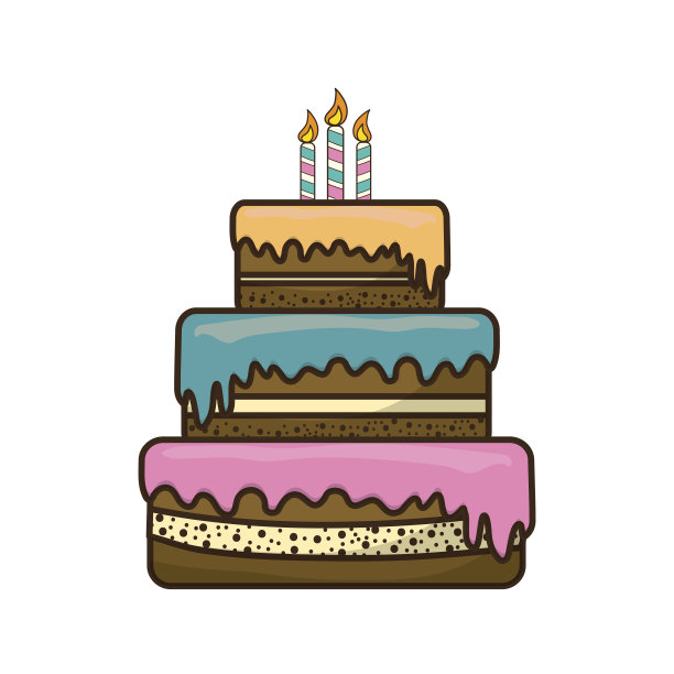 美味的彩绘蜡烛祝你生日快乐素材图片
