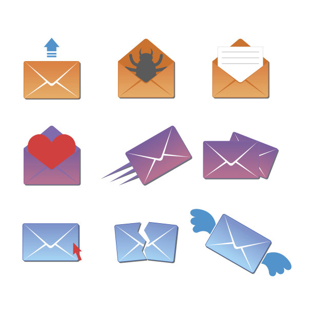 电子邮件信封封面图标通信和办公室通信空白封面地址设计纸空卡业务写作信息矢量插图图片下载