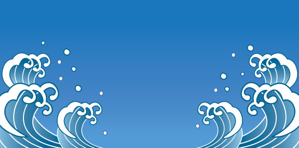 手書きの波のイラスト图片下载