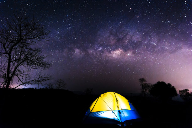 帐篷和银河系图片下载
