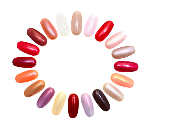 彩色的指甲孤立在白色的背景-设计元素图片下载