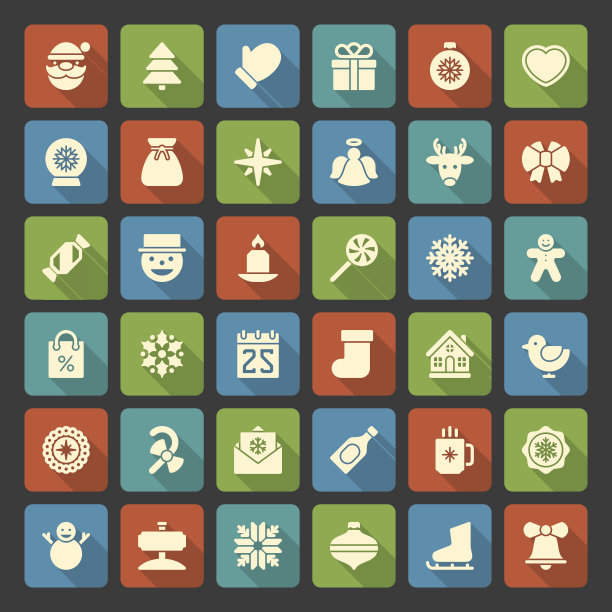 圣诞图标向量集图片下载