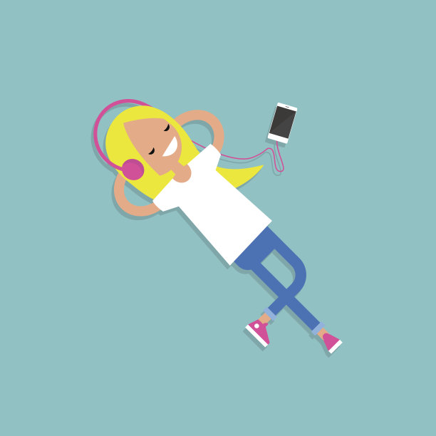 音乐的金发女孩图片下载