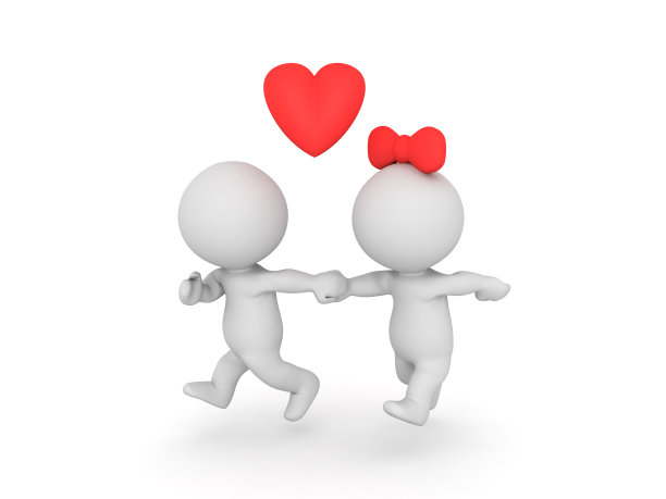 夫妇逃跑的3D插图图片下载