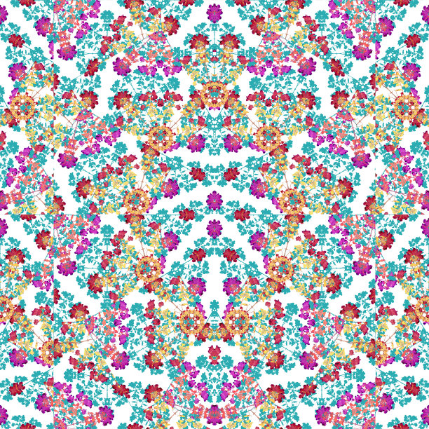 五颜六色的花拼贴图案马赛克图片下载