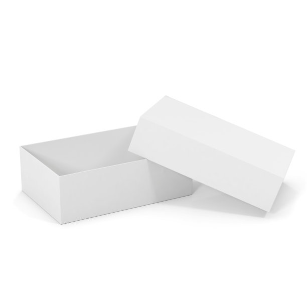 打开白色盒子，模型空白，孤立的白色背景。三维渲染图片下载