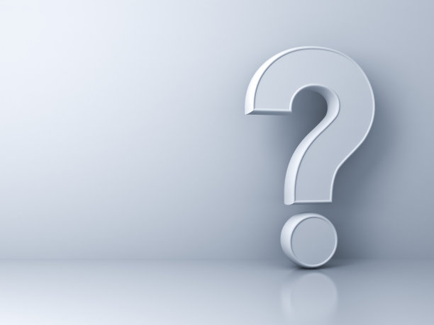 问号在白色抽象背景上带有阴影和反射。三维渲染图片下载