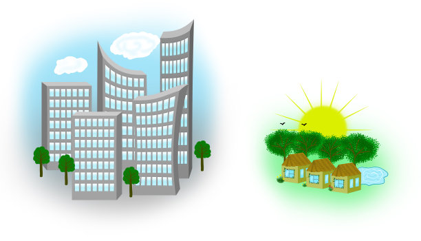 城镇和农村图片下载