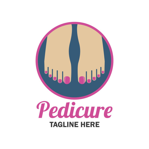 美甲沙龙美甲趾甲图标与文字空间为您的口号/口号，矢量插图图片下载