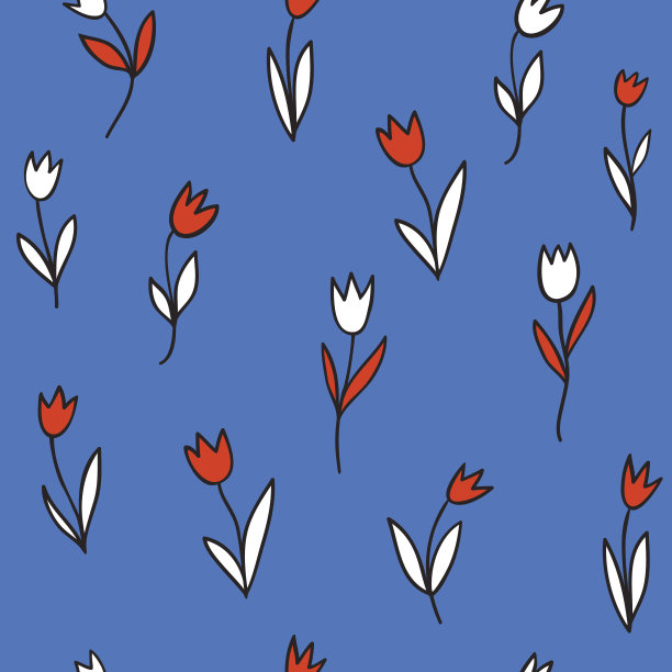 无缝图案与郁金香图片下载