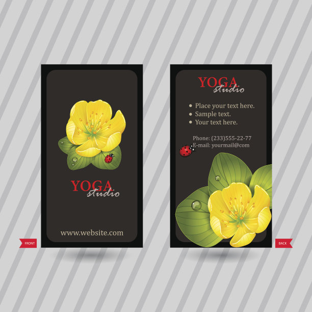 名片与自然花卉构成图片下载