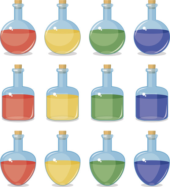 彩色的小瓶图片下载
