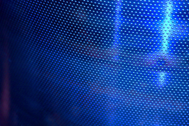 蓝色金属点图案钢网眼圆圆斑点抵消未来技术背景斑点网格铁箔合金近铝铬小黑洞没有人抽象的彩色照片图片下载