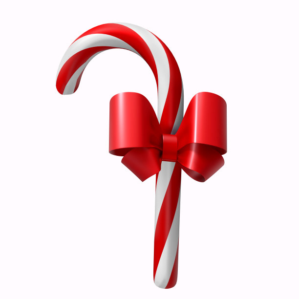 圣诞糖果手杖孤立在白色的背景图片下载