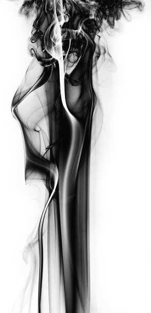 白色背景上的黑色幻想烟雾图片下载