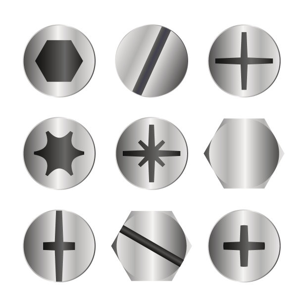 螺栓和螺钉头图片下载