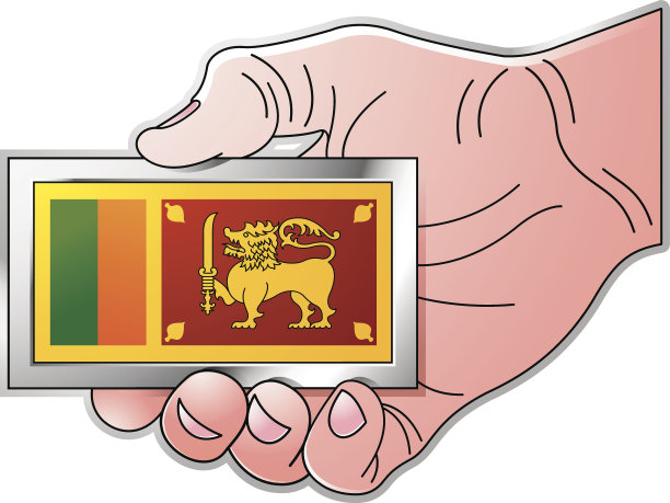 手握斯里兰卡国旗-c图片下载