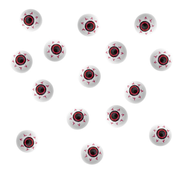 白色背景上的玩具眼球图片下载