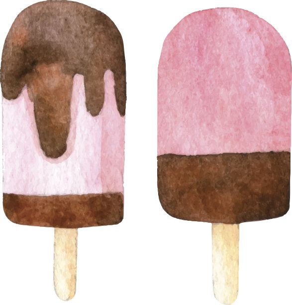 冰淇淋水彩插图图片下载