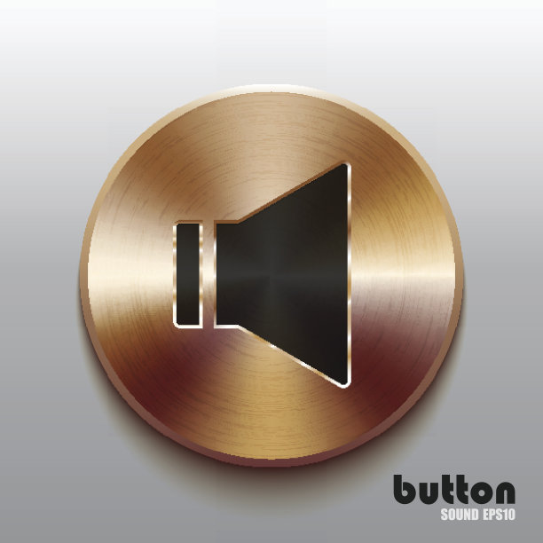 青铜喇叭按钮，黑色标志图片下载