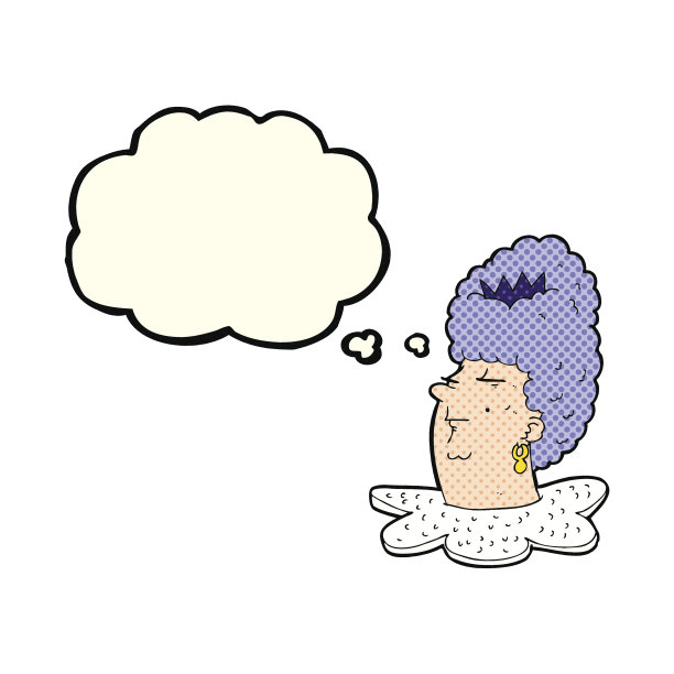 卡通女王的脑袋带着思想泡泡图片下载