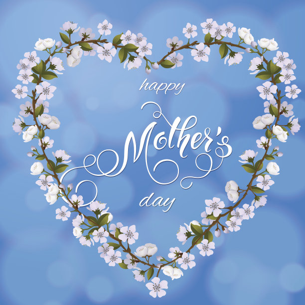 母亲节贺卡。花心背景，春意盎然。矢量插图EPS10图片下载