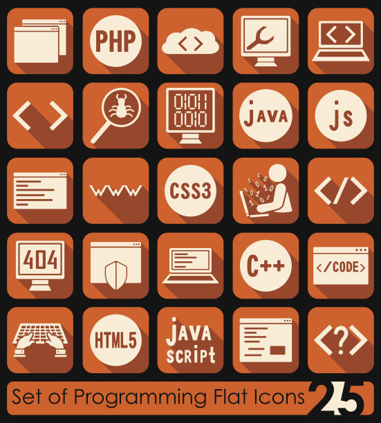 一组编程图标图片下载
