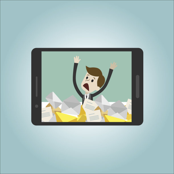 商人或经理有很多电子邮件图片下载