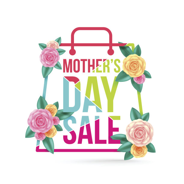 母亲节大减价，以漂亮的花为横幅，传单，海报，宣传册，邀请和优惠券折扣。矢量插图EPS 10图片下载