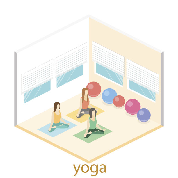 等距室内瑜伽课。人做瑜伽。图片下载